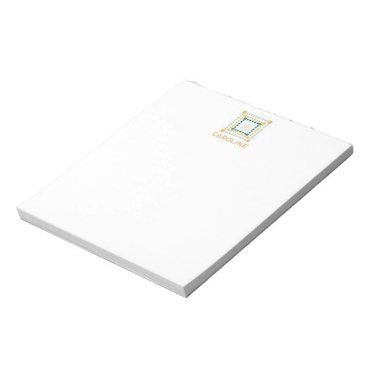 Bloc-note Médaillon géométrique moderne coloré Design d'art (Tourné)