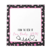 Bloc-note Médecin vétérinaire Empreinte de patte coloré (Devant)