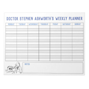 Bloc-note Medical Weekly Planner. Personalised Title.
