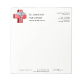 Bloc-note Médicale 3D Caduceus Croix Rouge Argent (Devant)