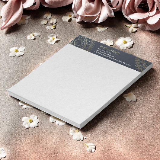 Bloc-note Méditation Yoga Instructeur Gold Mandala Marine Bl