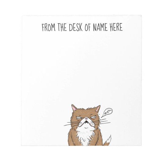 Bloc-note Meh Dessin de chat grumpy (Devant)
