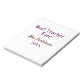 Bloc-note Meilleur enseignant jamais ajouter nom date année  (Tourné)