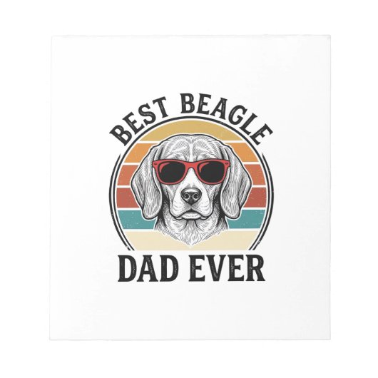 Bloc-note Meilleur Papa Beagle Ever Création de T-Shirt Vint (Devant)