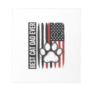Bloc-note Meilleur papa chat patriote Paw Flag Design_1