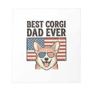 Bloc-note Meilleur Papa Corgi Ever Patriote Vintage Chemise