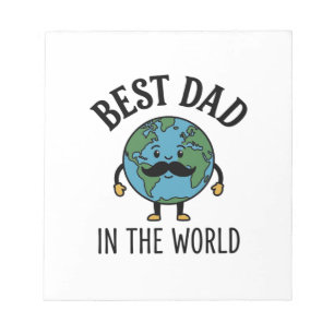 Bloc-note Meilleur Papa du Monde Earth Moustache Shirt Desig