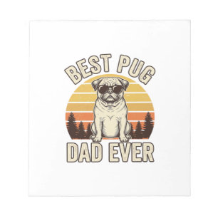 Bloc-note Meilleur papa Pug jamais Design de T-Shirt vintage