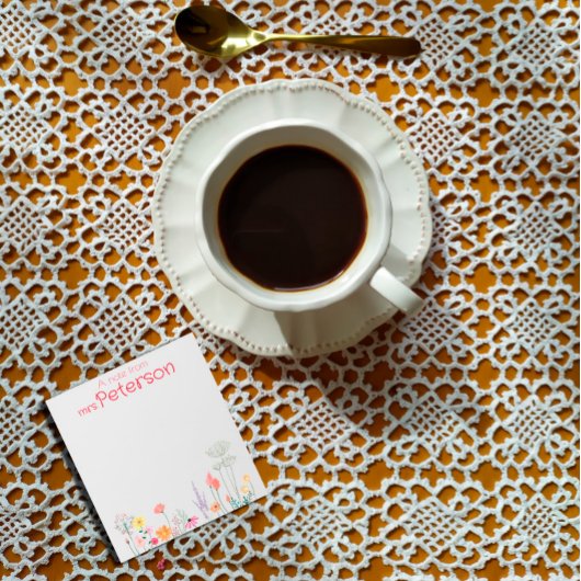 Bloc-note Meilleur professeur Floral daisy aquarelle