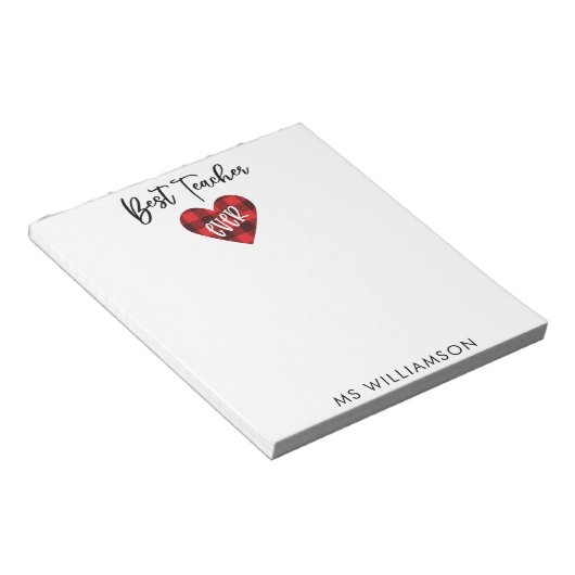 Bloc-note Meilleure appréciation de l'enseignant (Incliné)