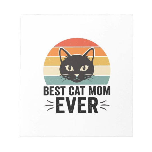 Bloc-note Meilleure Maman de Chat Retro Visage de Chat Desig (Devant)