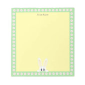 Bloc-note Mélange lapin blanc & Fleurs blanches sur simple j (Devant)