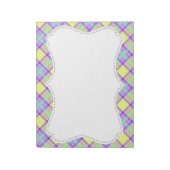 Bloc-note Mélange Plaid violet et jaune (Tourné)