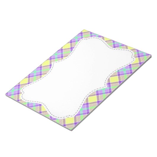 Bloc-note Mélange Plaid violet et jaune (Incliné)