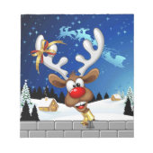 Bloc-note Mème de Noël drôle de renne qui regarde par-dessus (Devant)