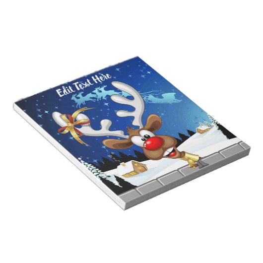 Bloc-note Mème de Noël drôle de renne qui regarde par-dessus (Incliné)