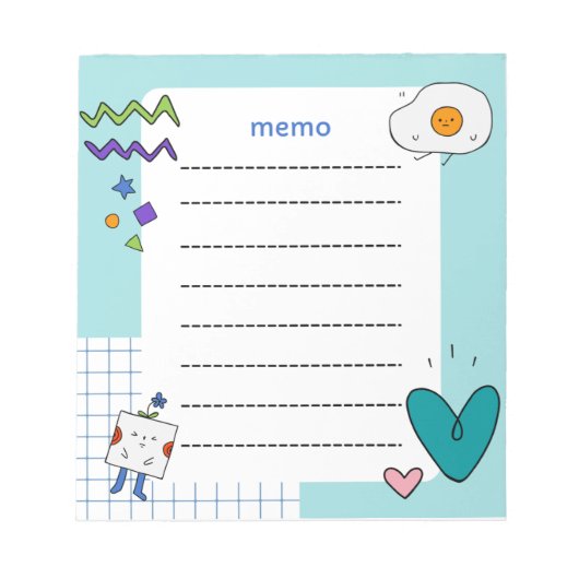 Bloc-note Mémo de doodle Pastel Dreamy (Devant)