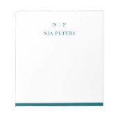 Bloc-note Mémo personnalisé monogramme minimaliste (Devant)