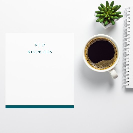 Bloc-note Mémo personnalisé monogramme minimaliste