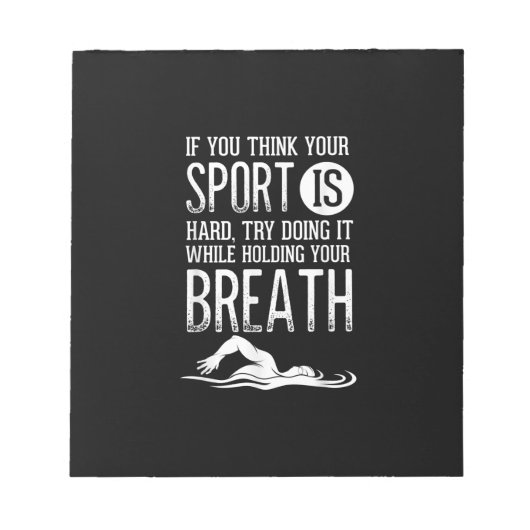 Bloc-note Mens Swimmer Swimmer pratique de natation (Devant)