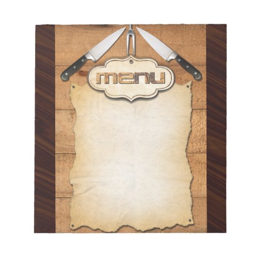 Bloc-note Menu (Devant)