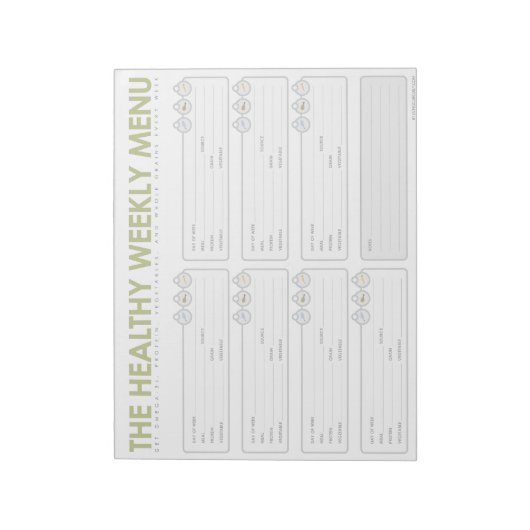 Bloc-note Menu hebdomadaire sain (Tourné)