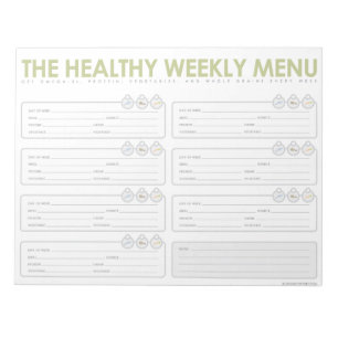 Bloc-note Menu hebdomadaire sain