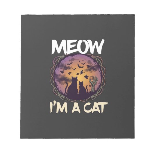 Bloc-note Meow Am Cat Halloween Night Witch Pumpkin_1 (Devant)