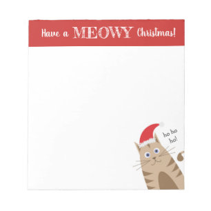 Bloc-note Meowy Christmas père Noël chat drôle chat