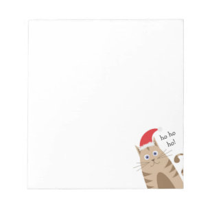 Bloc-note Meowy Xmas drôle chat porte casquette santa