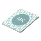 Bloc-note Mer vert géométrique (Tourné)