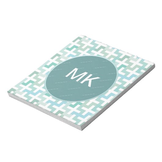 Bloc-note Mer vert géométrique (Tourné)