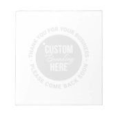 Bloc-note Merci de message de note de logo de l'entreprise (Devant)