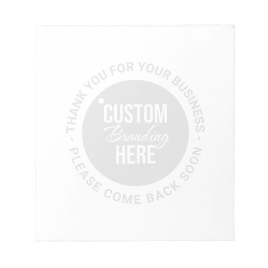 Bloc-note Merci de message de note de logo de l'entreprise (Devant)