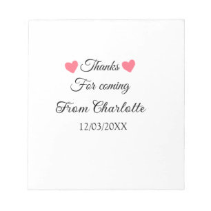 Bloc-note merci d'être venu nom du texte du message 