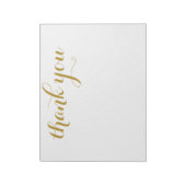 Bloc-note Merci Gold Script Impression 11 x 8,5 (Tourné)