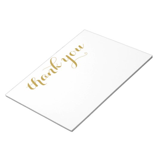 Bloc-note Merci Gold Script Impression 11 x 8,5 (Incliné)