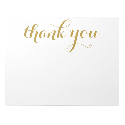Bloc-note Merci Gold Script Impression 11 x 8,5 (Devant)