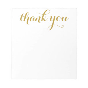 Bloc-note Merci Gold Script Print 5,5 x 6