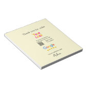 Bloc-note Merci Google avis scan QR entreprise (Incliné)