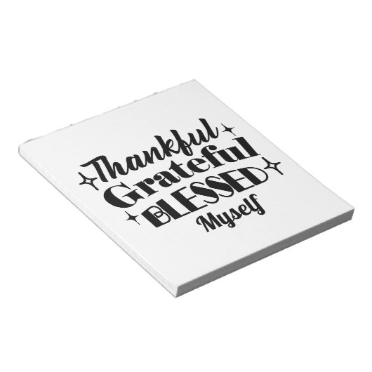 Bloc-note Merci, Gratuit, Béni Étincelant Thanksgiving (Incliné)