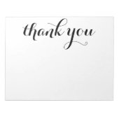 Bloc-note Merci impression de script noir 28 x 21,5 cm (Devant)