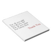Bloc-note Merci pour tous (Incliné)