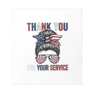 Bloc-note Merci pour votre service patriotique Bun Messy Shi