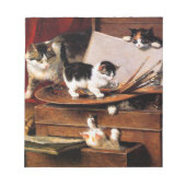 Bloc-note Mère Chat et chatons sur table (Devant)