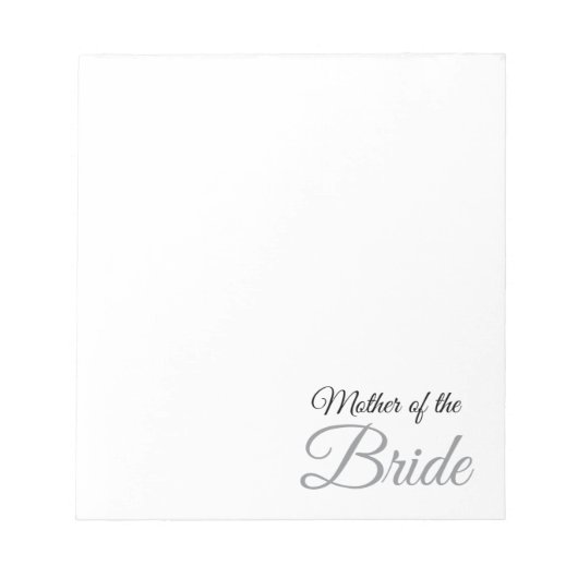 Bloc-note Mère de mariée Script Grey (Devant)
