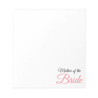Bloc-note Mère de mariée Script rose