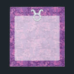 Bloc-note Mère de Pearl Taurus Zodiac Connexion Camo numériq<br><div class="desc">Une mère de Taurus style perle Signer sur un arrière - plan fuchsia rose numérique dynamique d'impression camouflage. Un design urbain moderne et racé pour une idée cadeau sur mesure. Les modèles sont disponibles dans une sélection d'options de couleurs populaires. Utilisez le lien "Demandez à ce concepteur" pour nous contacter...</div>