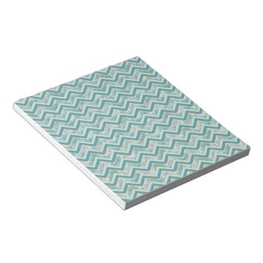Bloc-note Mère de Pearl Turquoise ZigZag (Incliné)