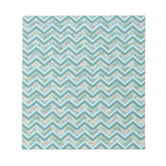 Bloc-note Mère de Pearl Turquoise ZigZag (Devant)